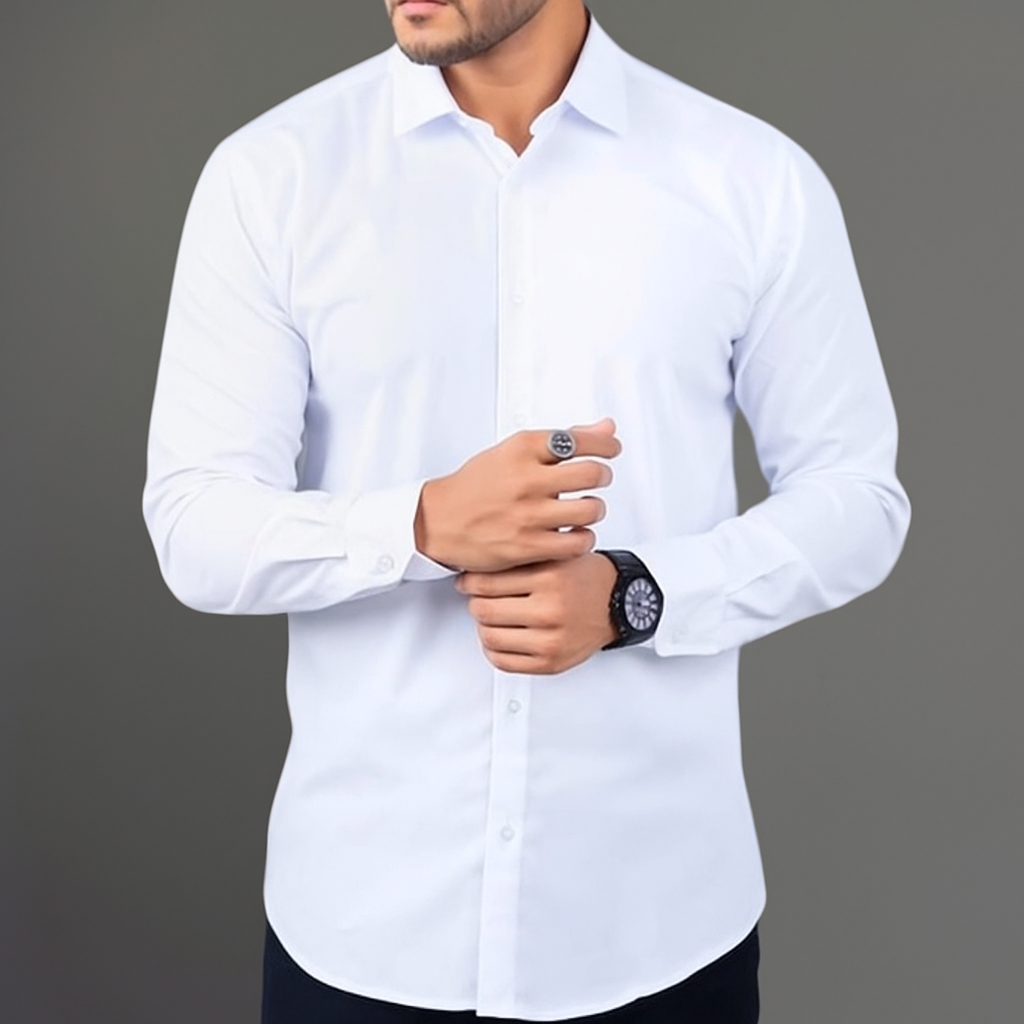 Men's White Slim Fit Formal Shirt